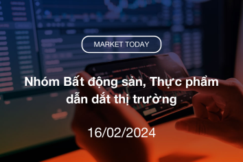 Market Today 16/02/2024: Nhóm Bất động sản, Thực phẩm dẫn dắt thị trường