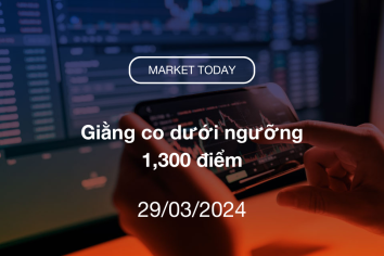 Market Today 29/03/2024: Giằng co dưới ngưỡng 1,300 điểm