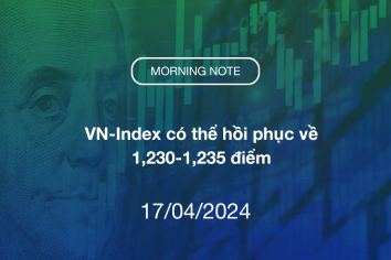 MORNING NOTE 17/04/2024 – VN-Index có thể hồi phục về 1,230-1,235 điểm