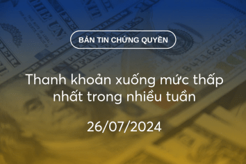 Bản tin chứng quyền 26/07/2024: Thanh khoản xuống mức thấp nhất trong nhiều tuần