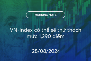 MORNING NOTE 28/08/2024 – VN-Index có thể sẽ thử thách mức 1,290 điểm