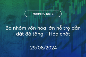 MORNING NOTE 29/08/2024 – Ba nhóm vốn hóa lớn hỗ trợ dẫn dắt đà tăng – Hóa chất