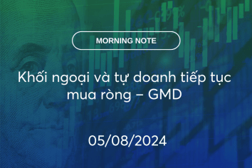 MORNING NOTE 05/08/2024 – Khối ngoại và tự doanh tiếp tục mua ròng – GMD