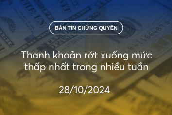 Bản tin chứng quyền 28/10/2024: Thanh khoản rớt xuống mức thấp nhất trong nhiều tuần