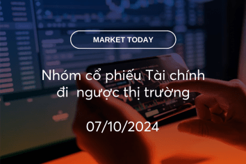 Market Today 07/10/2024: Nhóm cổ phiếu Tài chính đi  ngược thị trường