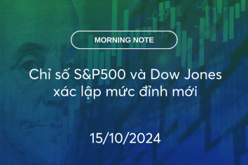 MORNING NOTE 15/10/2024 – Chỉ số S&P500 và Dow Jones xác lập mức đỉnh mới