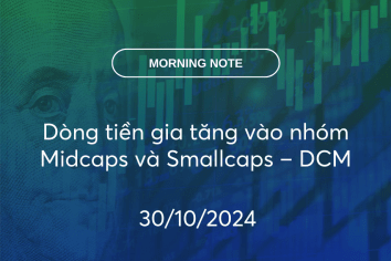 MORNING NOTE 30/10/2024 – Dòng tiền gia tăng vào nhóm Midcaps và Smallcaps – DCM