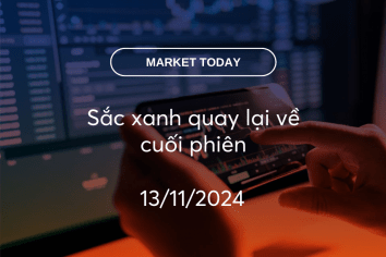 Market Today 13/11/2024: Sắc xanh quay lại về cuối phiên