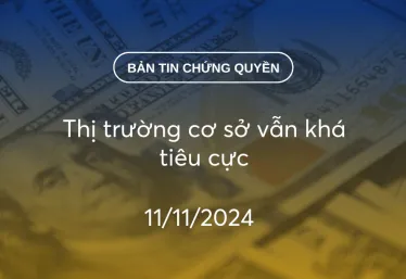 Bản tin chứng quyền 11/11/2024: Thị trường cơ sở vẫn khá tiêu cực