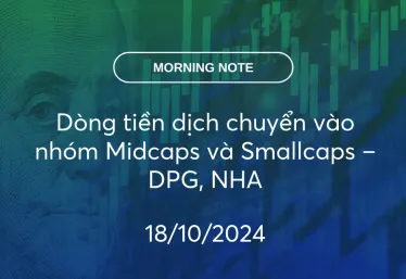 MORNING NOTE 18/10/2024 – Dòng tiền dịch chuyển vào nhóm Midcaps và Smallcaps – DPG, NHA