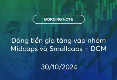 MORNING NOTE 30/10/2024 – Dòng tiền gia tăng vào nhóm Midcaps và Smallcaps – DCM