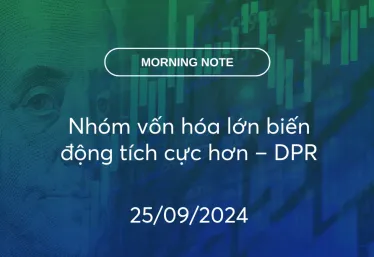 MORNING NOTE 25/09/2024 – Nhóm vốn hóa lớn biến động tích cực hơn – DPR